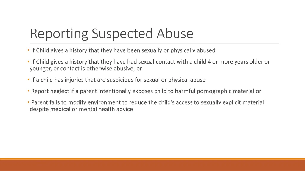 reporting suspected abuse