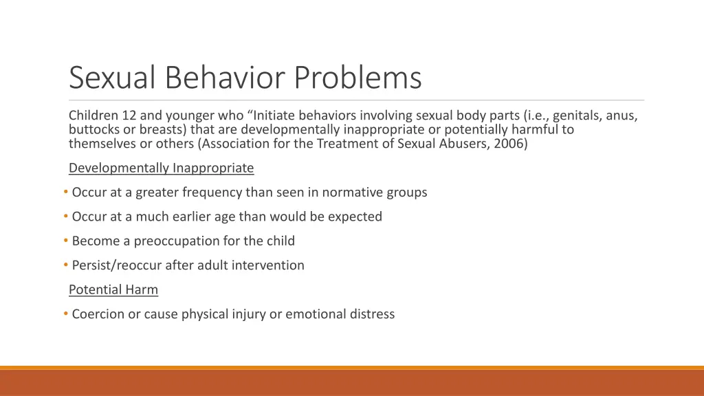 sexual behavior problems