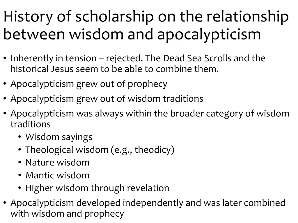history of scholarship on the relationship