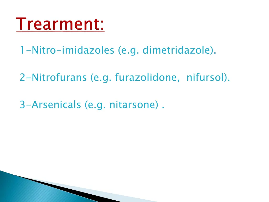 1 nitro imidazoles e g dimetridazole