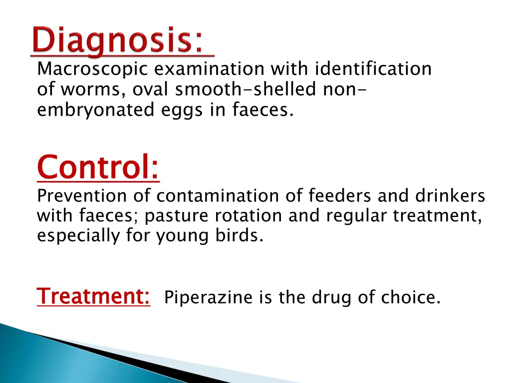 macroscopic examination with identification