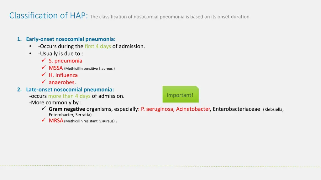 classification of hap the classification