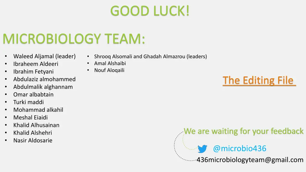 good luck