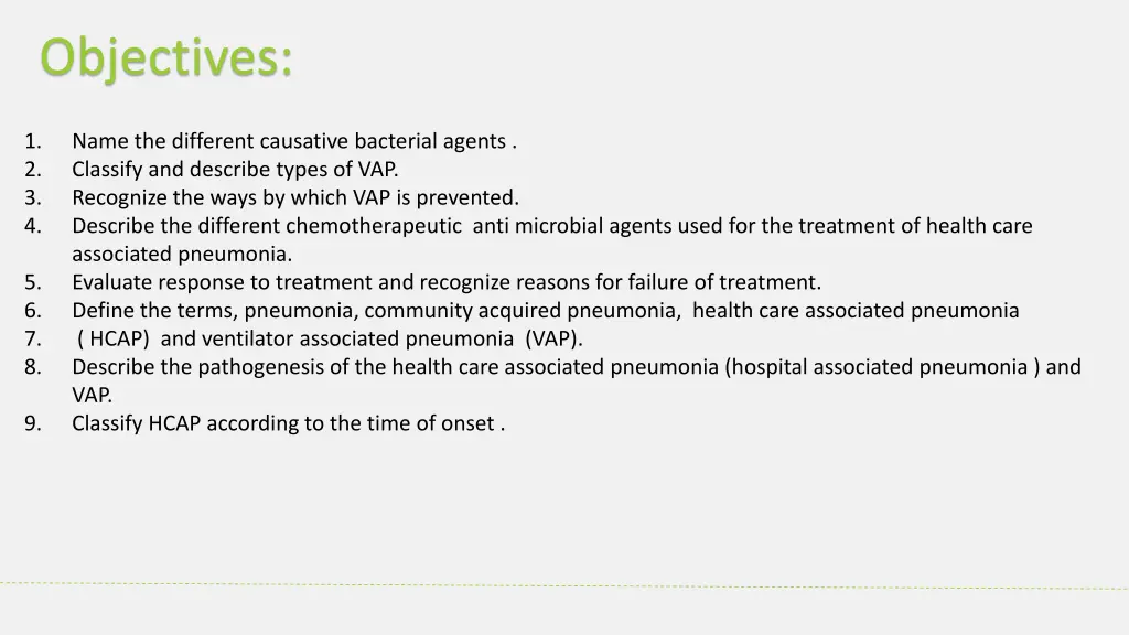 objectives