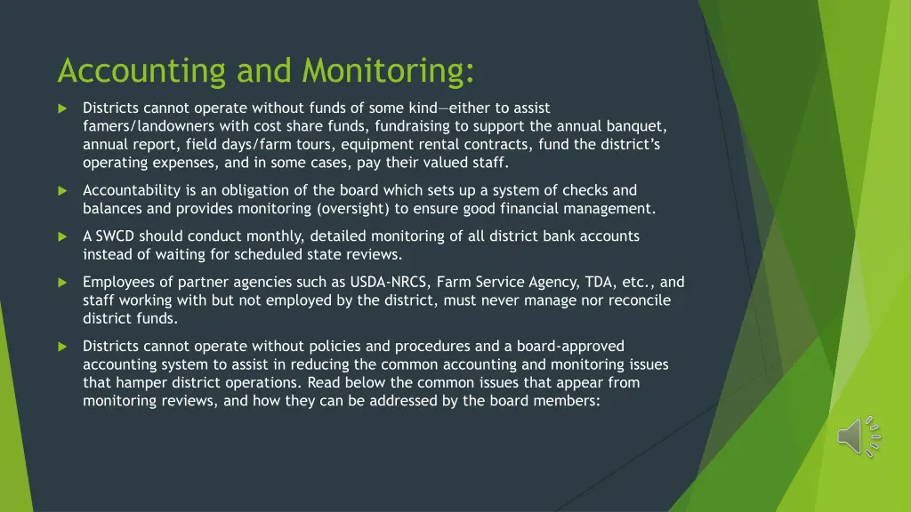 accounting and monitoring