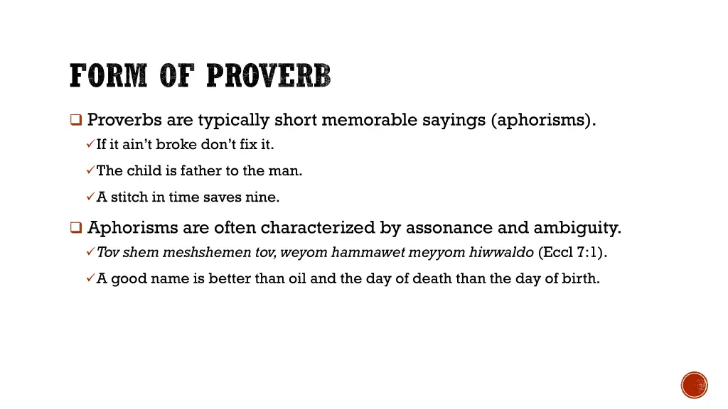 form of proverb