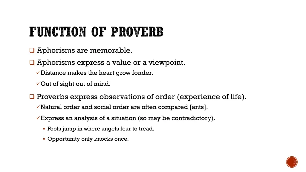function of proverb