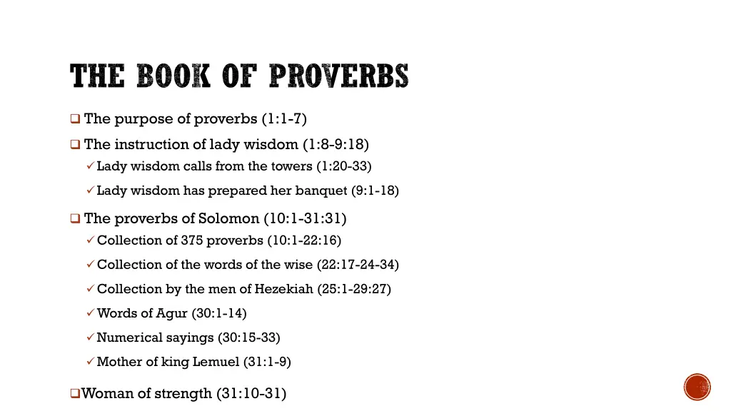 the book of proverbs