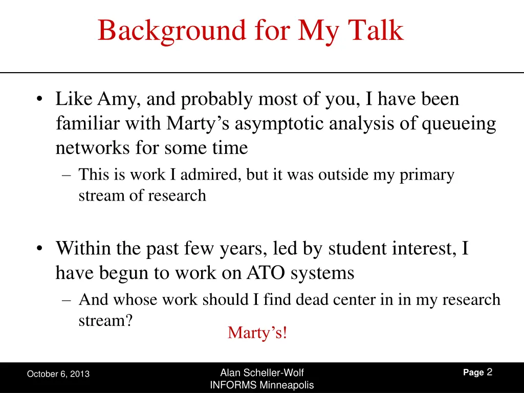 background for my talk