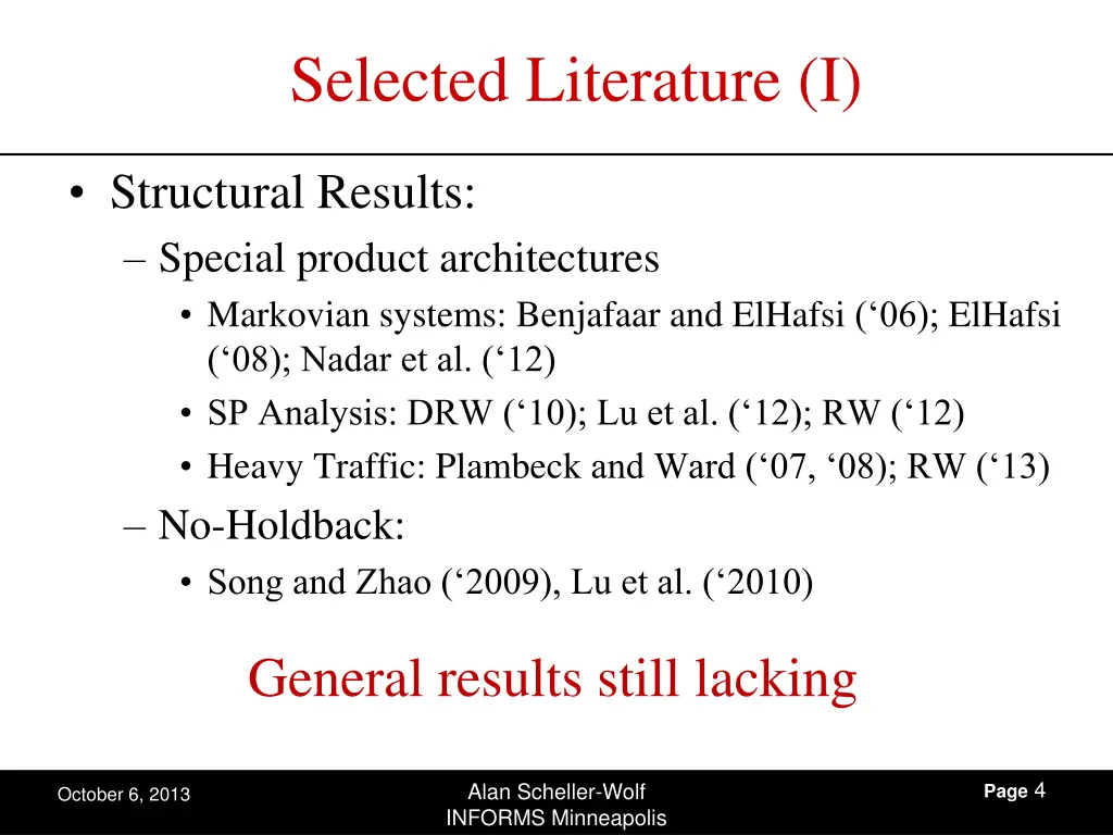 selected literature i