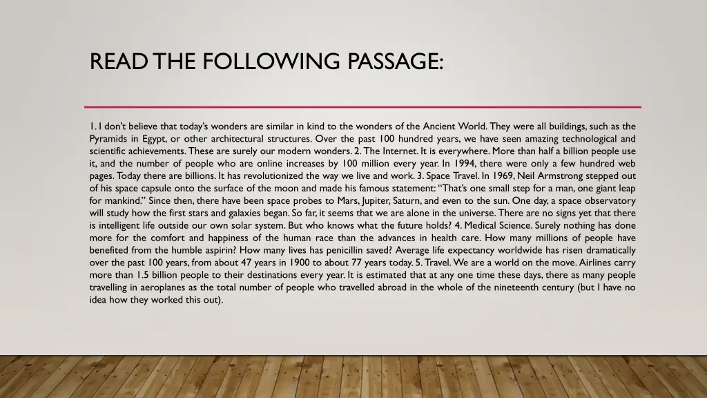 read the following passage