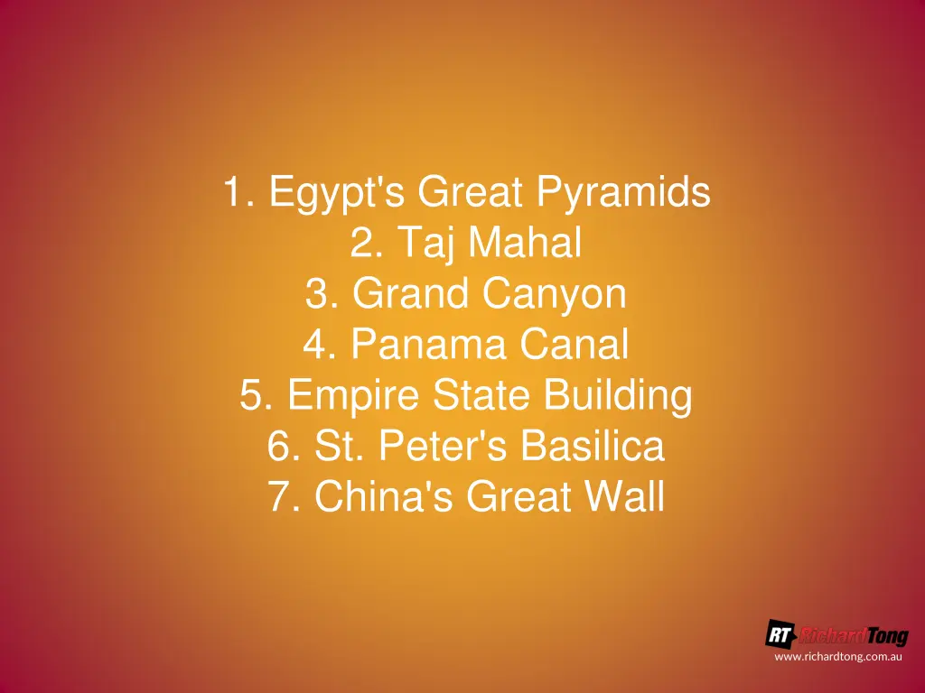 1 egypt s great pyramids 2 taj mahal 3 grand