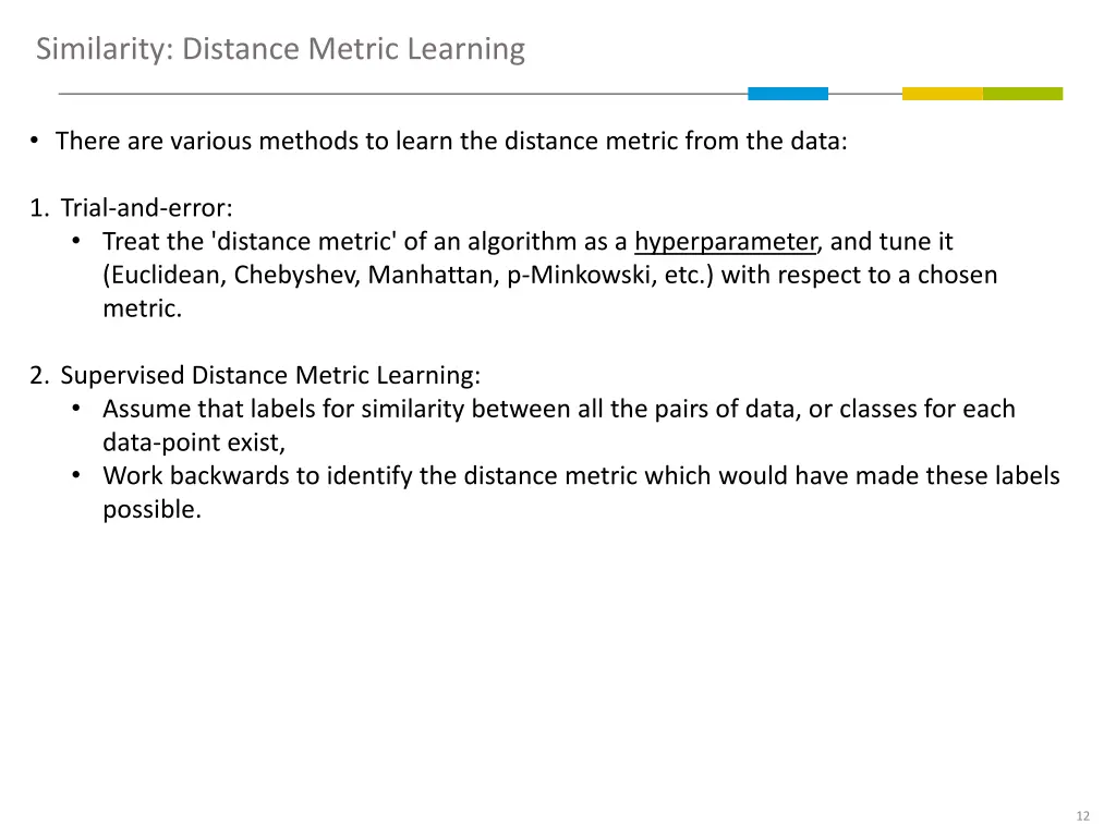 similarity distance metric learning