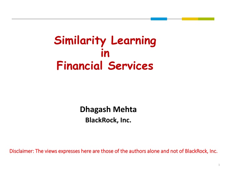 similarity learning in financial services