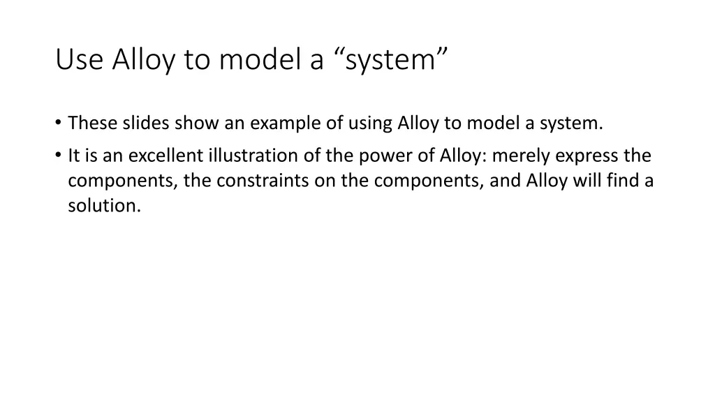 use alloy to model a system