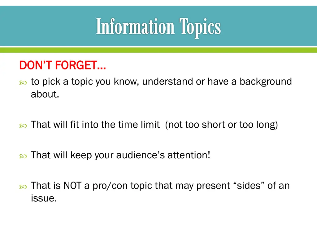 information topics 1