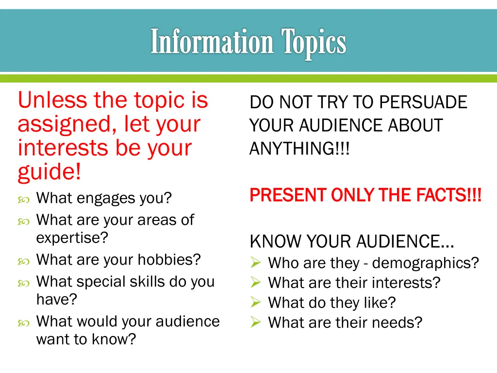 information topics