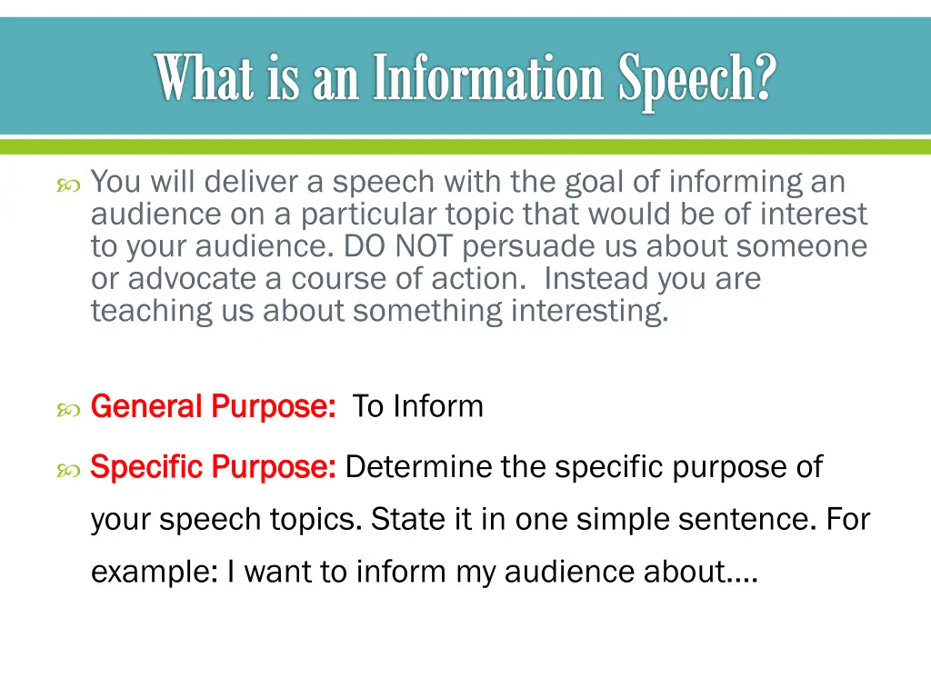 what is an information speech