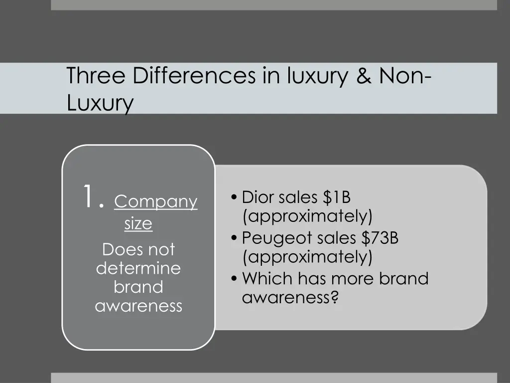 three differences in luxury non luxury