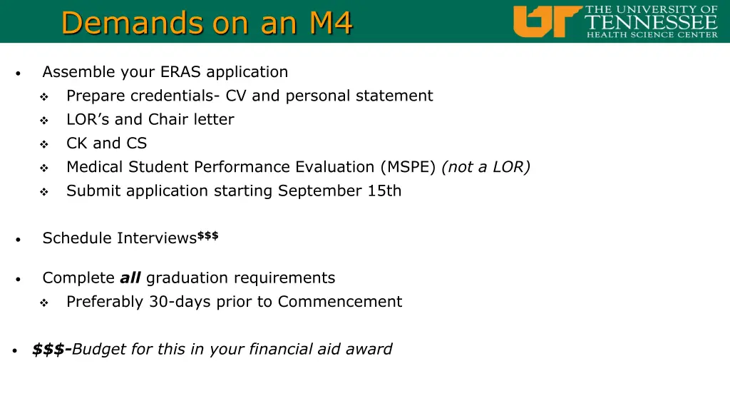 demands on an m4 1