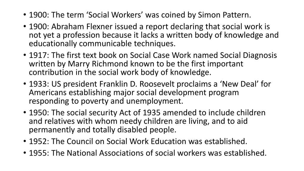 1900 the term social workers was coined by simon