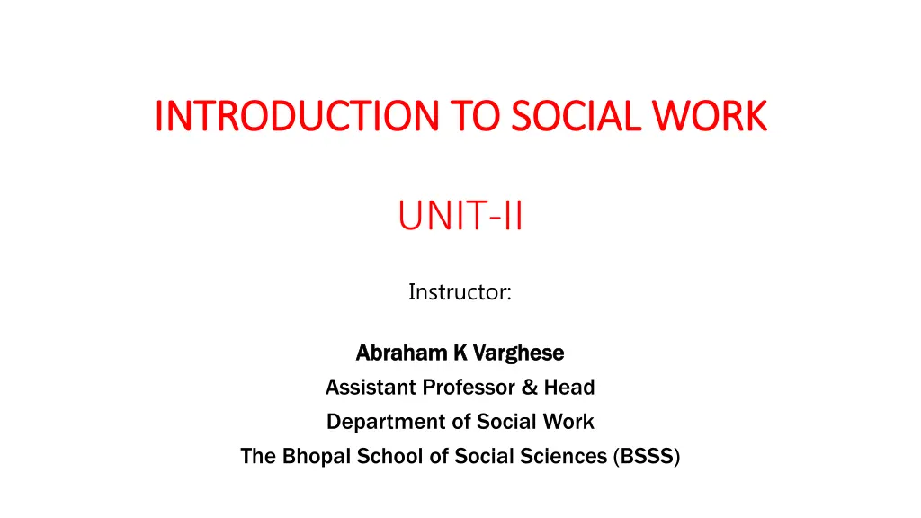 introduction to social work introduction