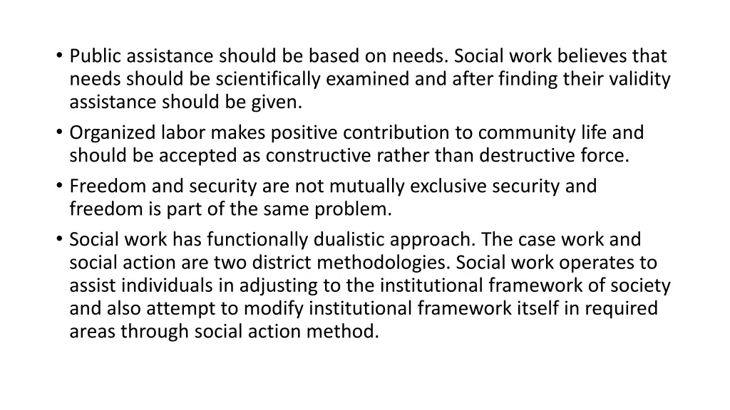 public assistance should be based on needs social