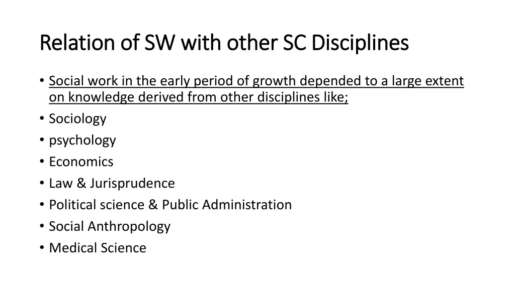 relation of sw with other sc disciplines relation