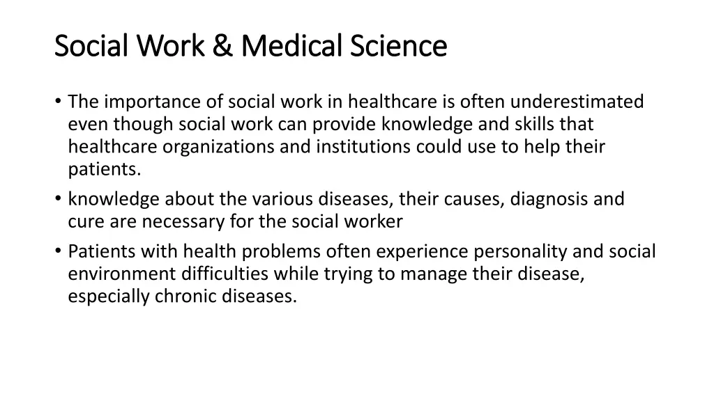social work medical science social work medical