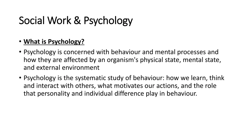 social work psychology social work psychology
