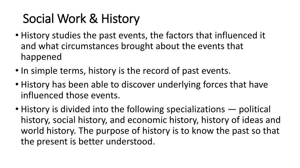 social work social work history history studies