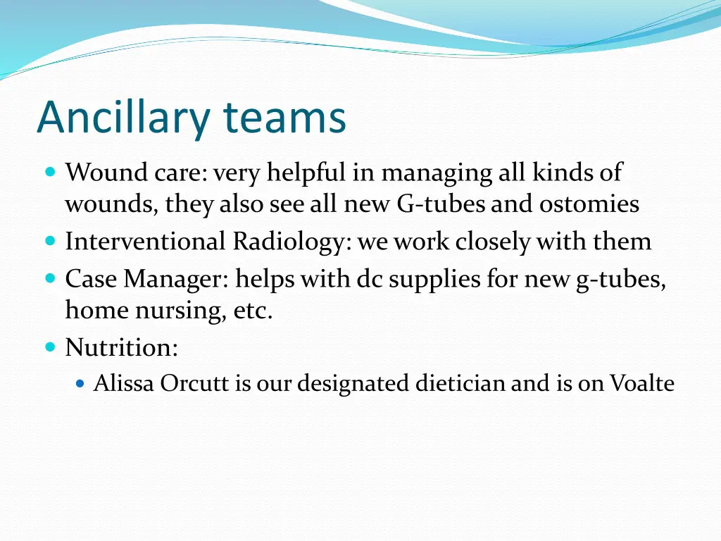 ancillary teams