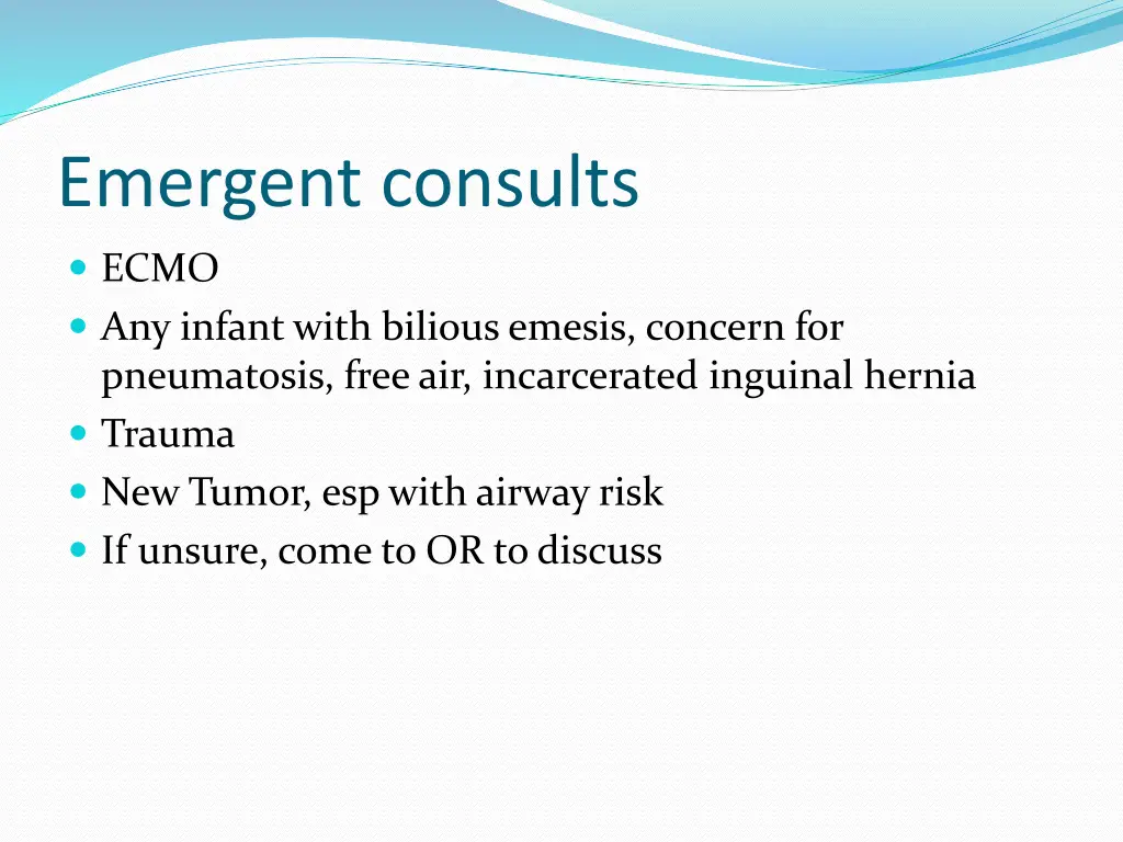 emergent consults
