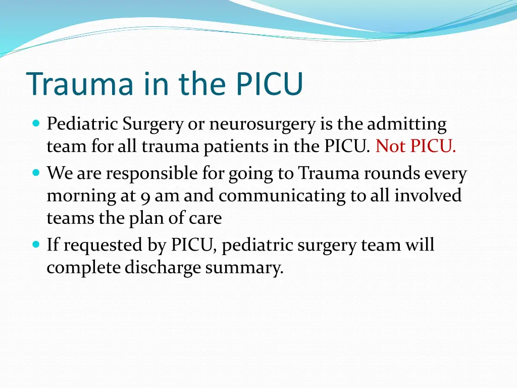 trauma in the picu