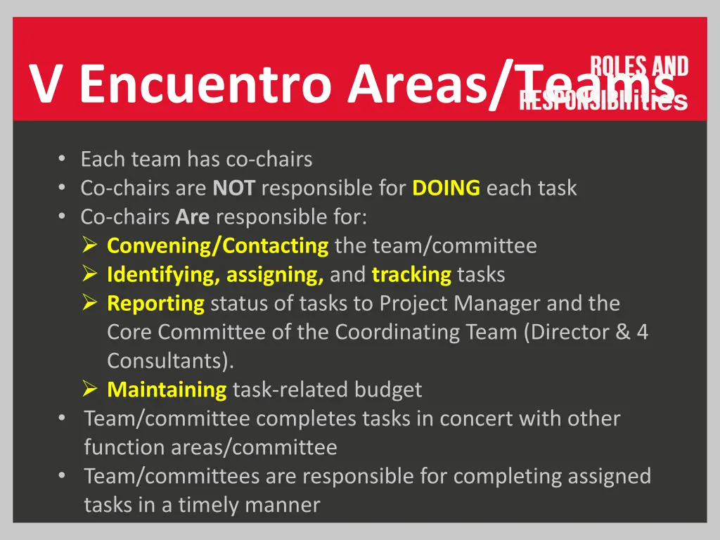 v encuentro areas teams