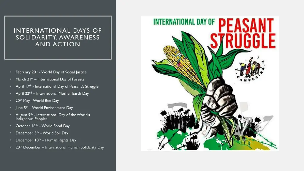 international days of solidarity awareness
