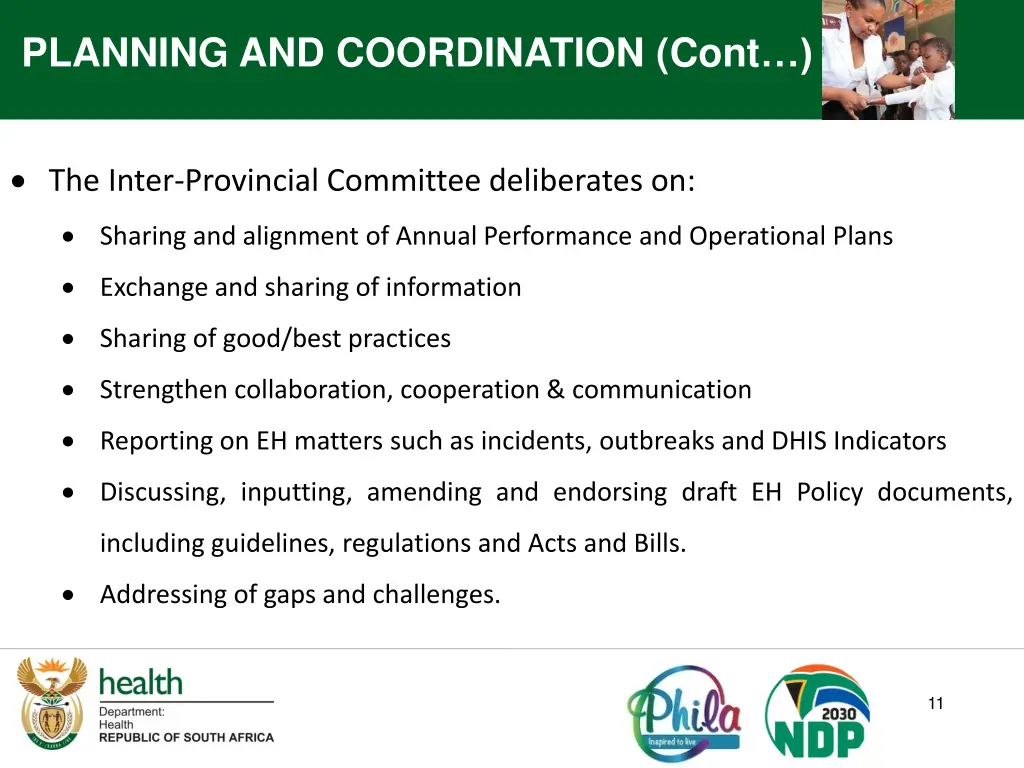 planning and coordination cont 2