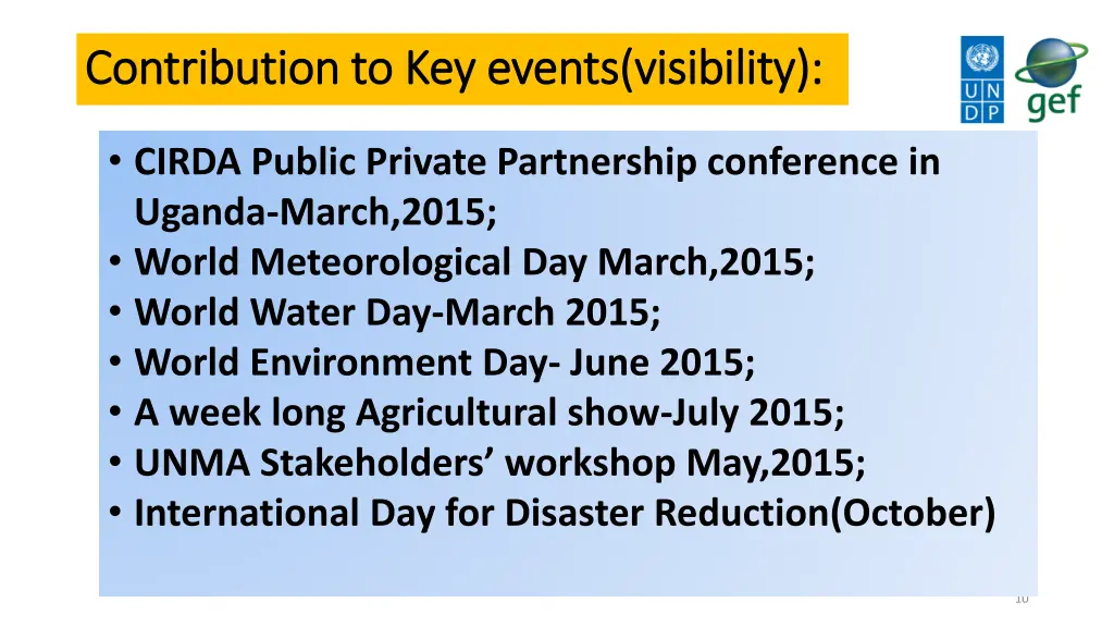 contribution to key events visibility