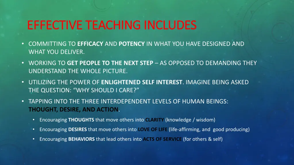 effective teaching includes effective teaching