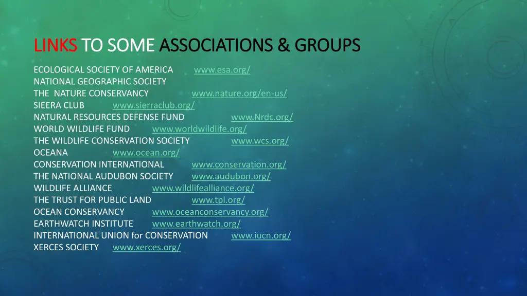 links links to some to some associations