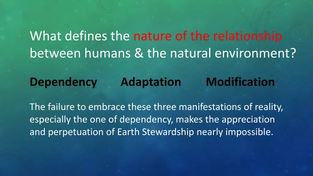 what defines the nature of the relationship