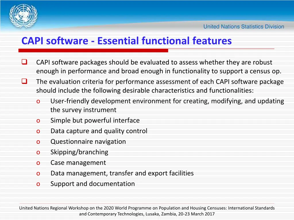 capi software essential functional features