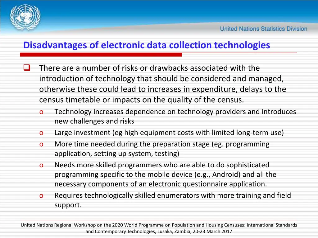 disadvantages of electronic data collection