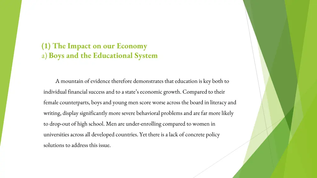 1 the impact on our economy a boys 1