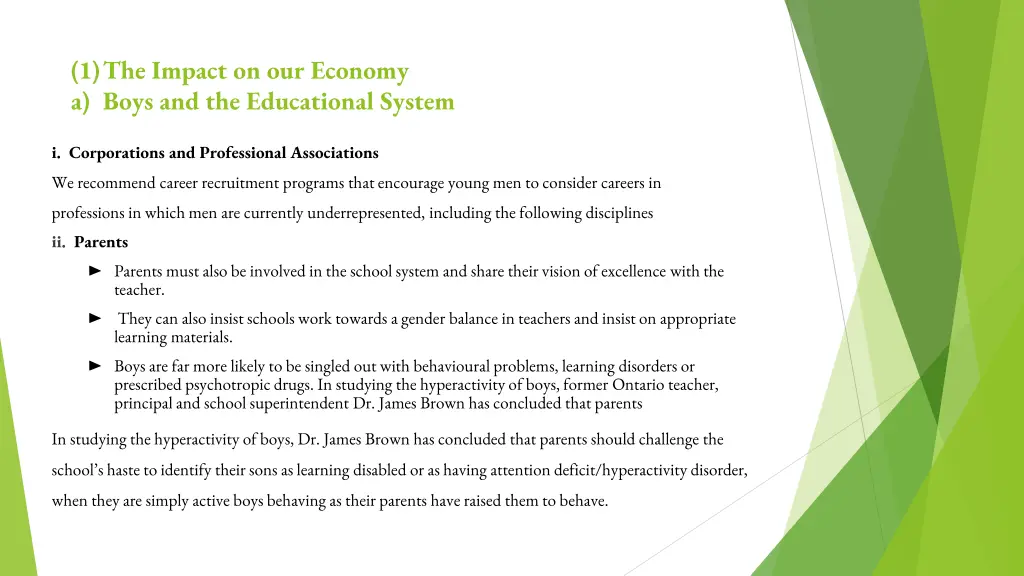 1 the impact on our economy a boys 2