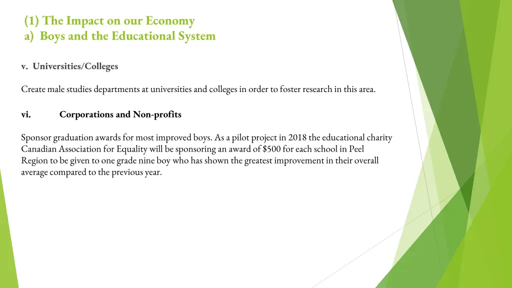 1 the impact on our economy a boys 4