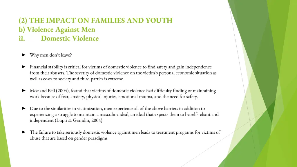 2 the impact on families and youth b violence 2