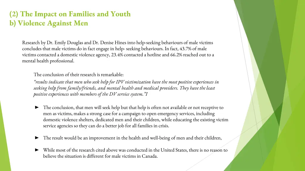 2 the impact on families and youth b violence 5