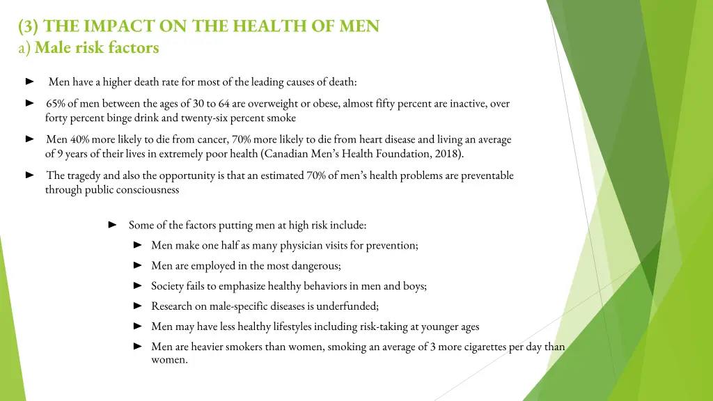 3 the impact on the health of men a male risk