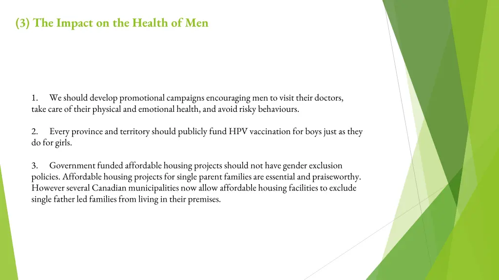 3 the impact on the health of men